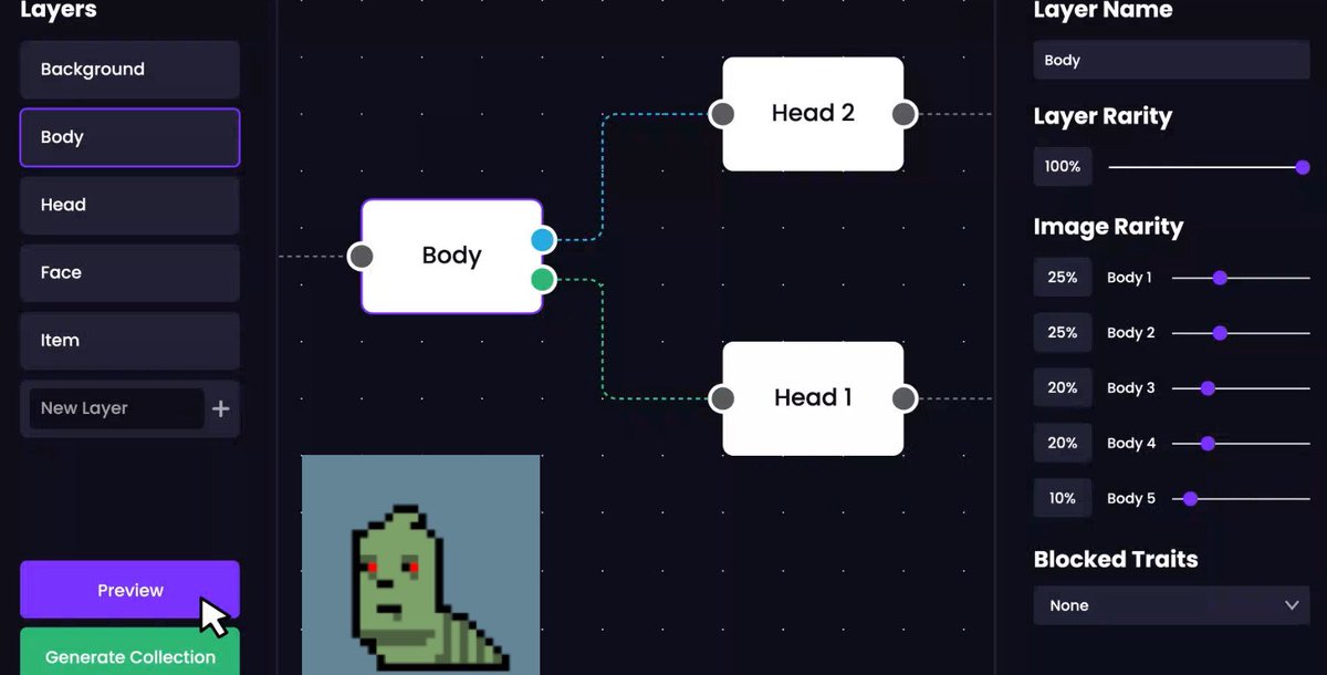 Preview of our FREE tool to make your own nft project 

In the mean time you can hire our dev team 
✅ join discord 
✅ dm <a href="/thenftplugg/">moon boy</a> or <a href="/Crypticalphaio/">CrypticAlpha.eth</a> 

#nft #nftdev