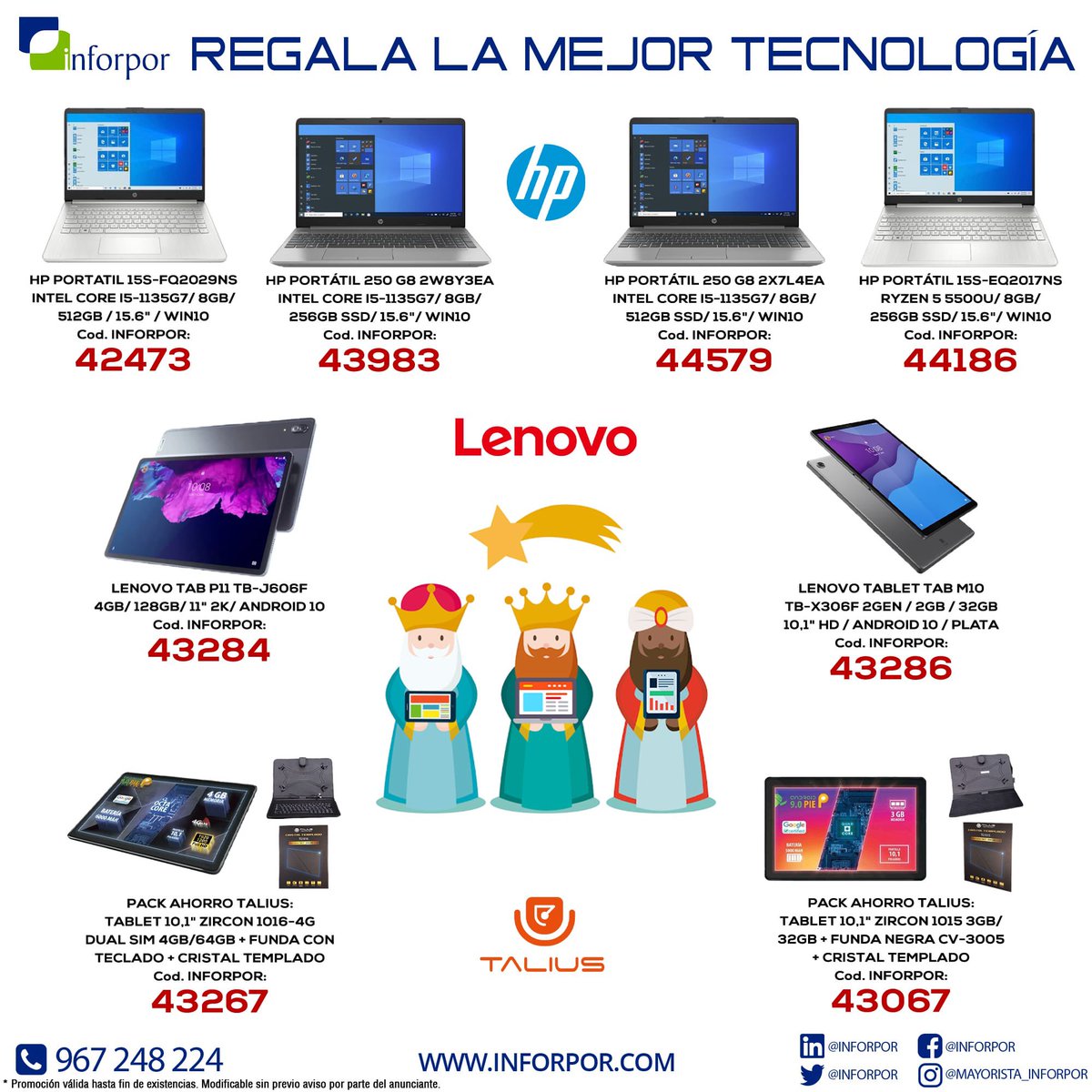 Inforpor's tweet photo. #ReyesMagos2022 con la mejor tecnología disponible en #Inforpor
Consulta con tu equipo comercial y llévate #tablets #portatil a #pcallinone y #convertibles a los mejores precios https://t.co/eI2EZ70vtL