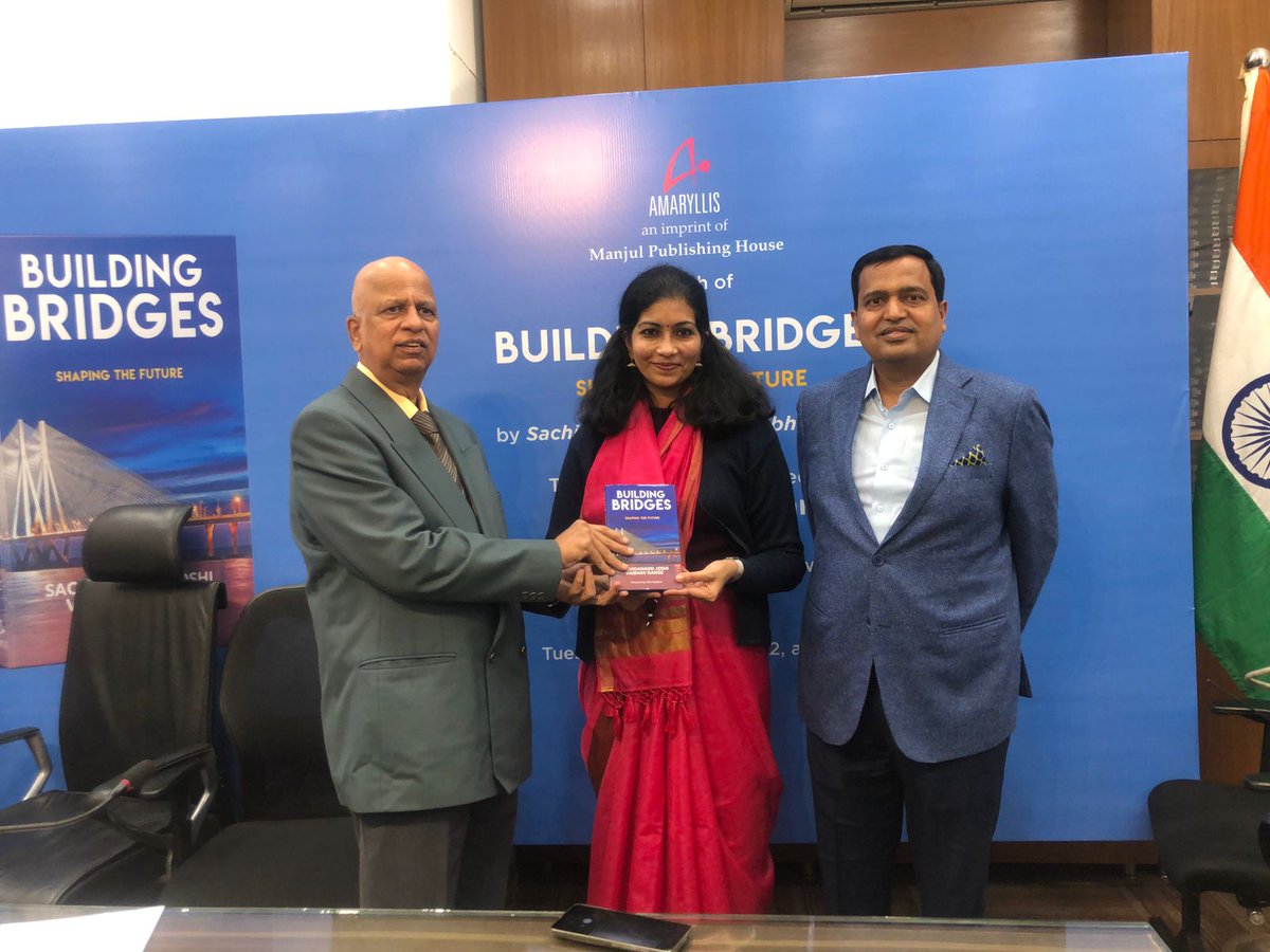 AmaryllisManjul's tweet photo. Glimpses from yesterday's book launch of 'Building Bridges' written by Sachidanand Joshi and @vaibhav_74. Shri @nitin_gadkari launched our book and discussed about the advanced technologies for bridge system in India.
#nonfiction #BuildingBridges #BookLaunchBuildingBridges https://t.co/GjuWg5Vk5J