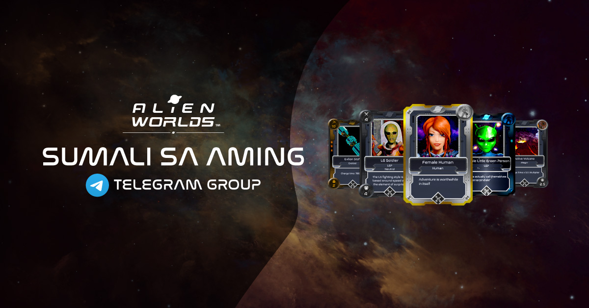 AlienWorlds's tweet photo. Hello Explorers! Did you know that we offer support in several different languages, including Tagalog. Inaanyayahan namin kayo na pumasok sa Alien Worlds Filipino Telegram group. Maraming Salamat sa inyo at Mabuhay! 🇵🇭

https://t.co/uZOmwRzErR https://t.co/pyZLsBDJAr