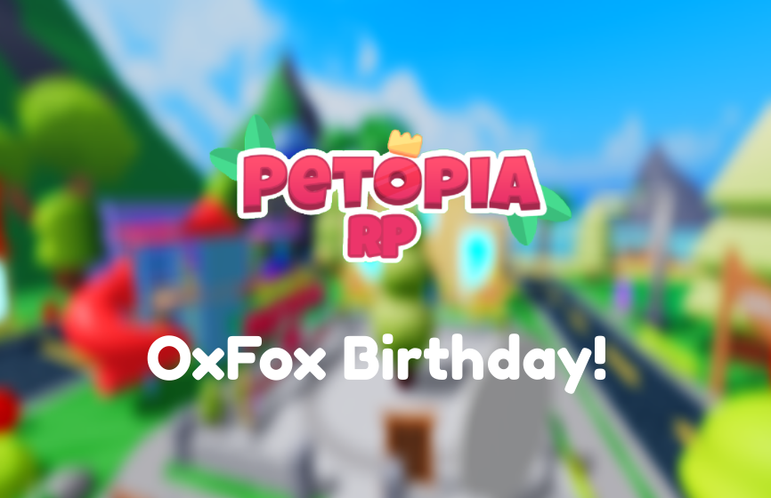 OxFoxStudios's tweet photo. Did you know that OxFox Studio's birthday was the 31st of December, 2020? We just passed it! 🎉
Happy Birthday PetPals! 🎂🥳
#Roblox #OxFoxStudios #RobloxDev https://t.co/4jRkAXkHWU