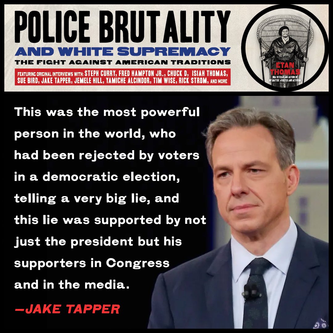 etanthomas36's tweet photo. I interviewed CNN’s Jake Tapper for my book Police Brutality And White Supremacy “The Fight Against American Traditions” We discussed exactly what Trump did to incite the Jan 6th insurrection and the members of the media &amp; politicians who fanned the flames
https://t.co/m5YiCJWuaZ https://t.co/ROK11kLcXO