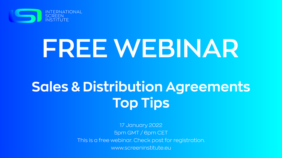 17 January 5pm GMT / 6pm CET - ISI #Webinar: "#Sales &amp; Distribution Agreements #Top #Tips"