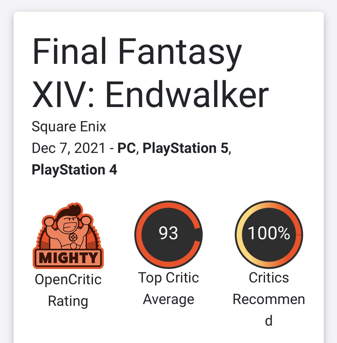 Final Fantasy XIV: Endwalker Reviews - OpenCritic