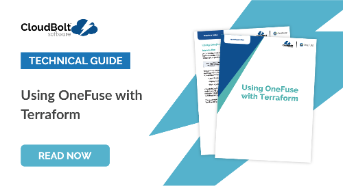 CloudBoltSW's tweet photo. CloudBolt #OneFuse is an integration platform that makes integrations simple without the need for coding or system expertise. Discover how to get the most out of your #Terraform instance with OneFuse! https://t.co/8HrPPIsgyB https://t.co/f4RkH4jz2P