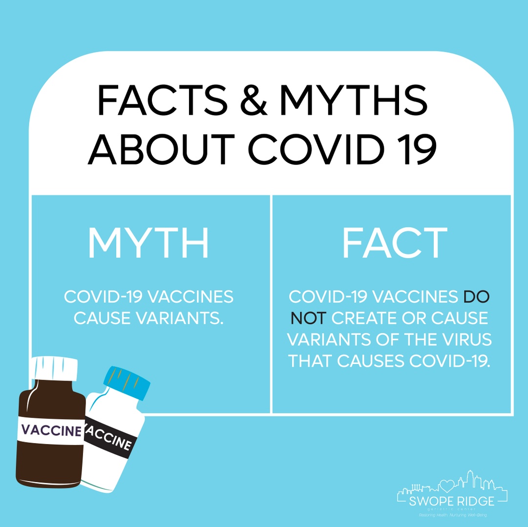 swoperidge's tweet photo. Facts &amp; Myths about Covid 19.

MYTH: COVID-19 vaccines cause variants.

FACT: COVID-19 vaccines do not create or cause variants of the virus that causes COVID-19. Instead, COVID-19 vaccines can help prevent new variants from emerging.

#srgc #swoperidge https://t.co/h8lNfsnK8j