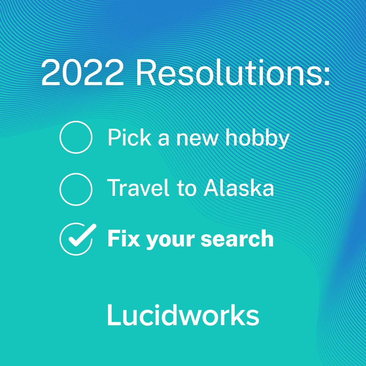 Lucidworks's tweet photo. Starting that new hobby? Maybe.
Getting your s**rch together? Definitely.
https://t.co/mA9kZuqIon
#search #fixyoursearch https://t.co/uV1e787pw6