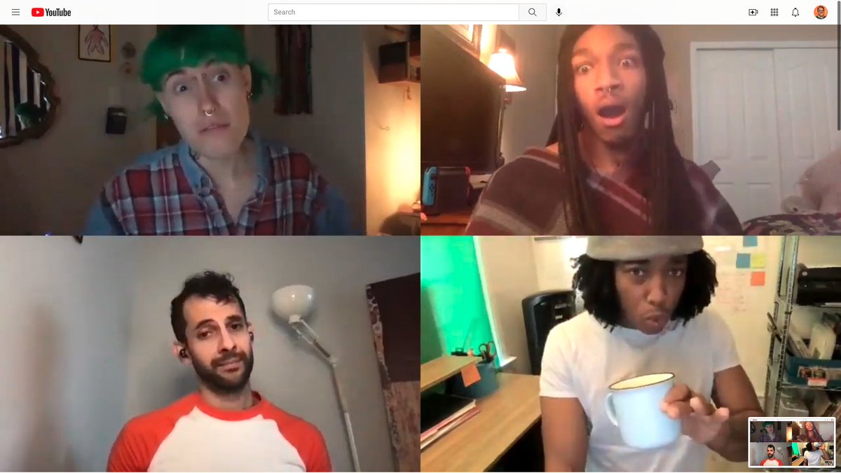 TigerBearProds's tweet photo. A couple screenshot from last month's reading of Pride & Joy alum @nonstandardrep's play INSOMNIACS. So much fun & the sound design was major! Looking forward to more of its work in 2022! #lgtbq #queer #lgtbqtheatre #lgbtqplays #queertheatre #queerplays #newplays #newstories https://t.co/H90Q1Ws3pB