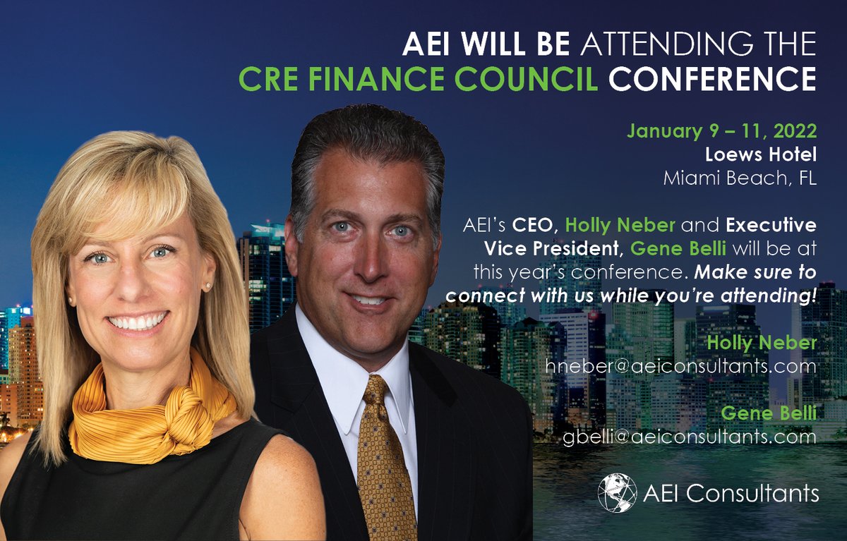 The AEI team looks forward to the CREFC Conference Miami next week, which addresses the most relevant finance topics facing the #CRE industry. Please DM to meet with us! 
#CREFC #CREFCMiami #CREFinance #CRE #CREfinance #commercialrealestate #commercialrealestatefinance