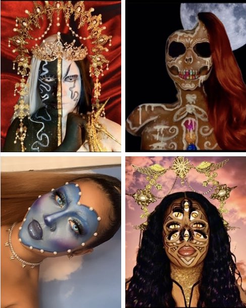 C_CierraSmith's tweet photo. Some of my favorite body paints that I’ve done, 13/16 of these I painted on myself 🧡💚💖💜 Please Like/RT, my client client could be on your timeline ✨😘 #KaratsByChloe #SelfTaught #ProfessionalMakeupArtist #NJMakeup #SupportBlackBusiness https://t.co/JtrPvULDQ2