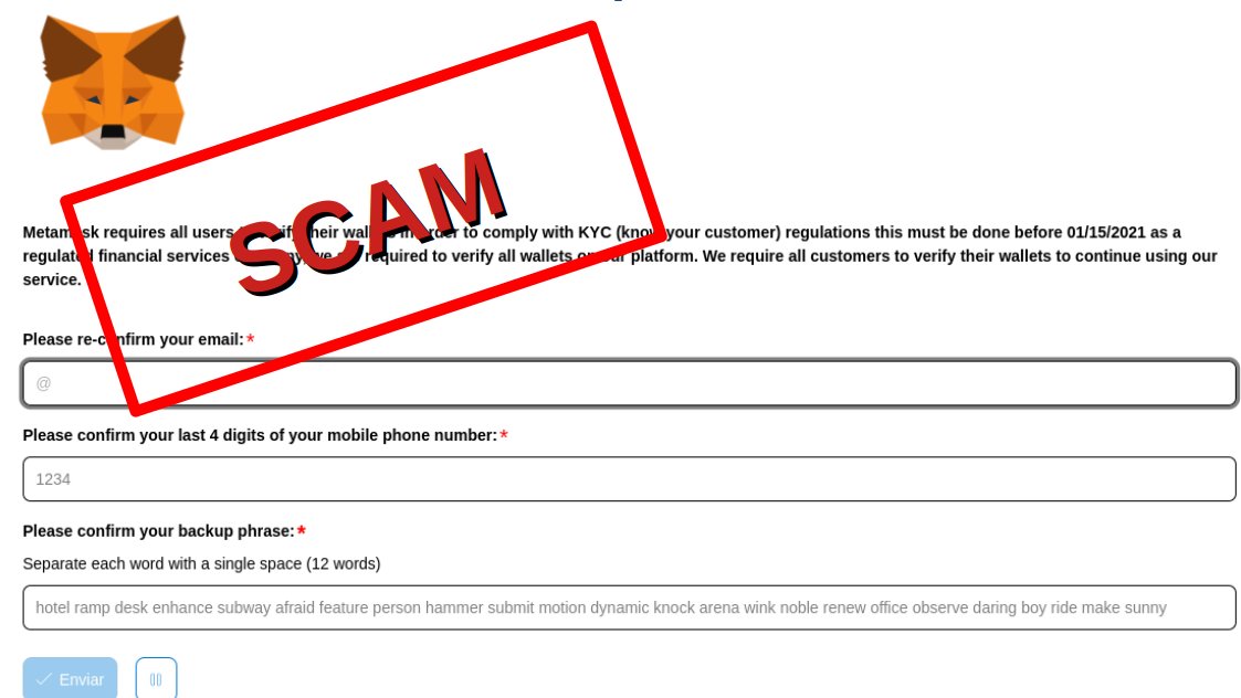 Beware of this new scam. DO NOT ENTER YOUR SECRET WORDS OR PRIVATE KEYS IN A FORM! If you give away your keys you are giving away all your funds!

#ShibArmy #Metamask #scam #warning #crypto