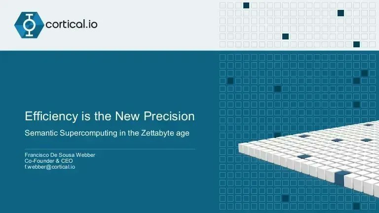 SemanticFolding's tweet image. Efficiency is the New Precision. ~ @SemanticFolding

buff.ly/3Incc8h 

@cortical_io @Sideshare #SemanticFolding #HighEffiencyAI #GreenAI #GreenTech #NLU #Slideshare #ArtificialIntelligence #AI buff.ly/3dWTbeS buff.ly/3md70L0