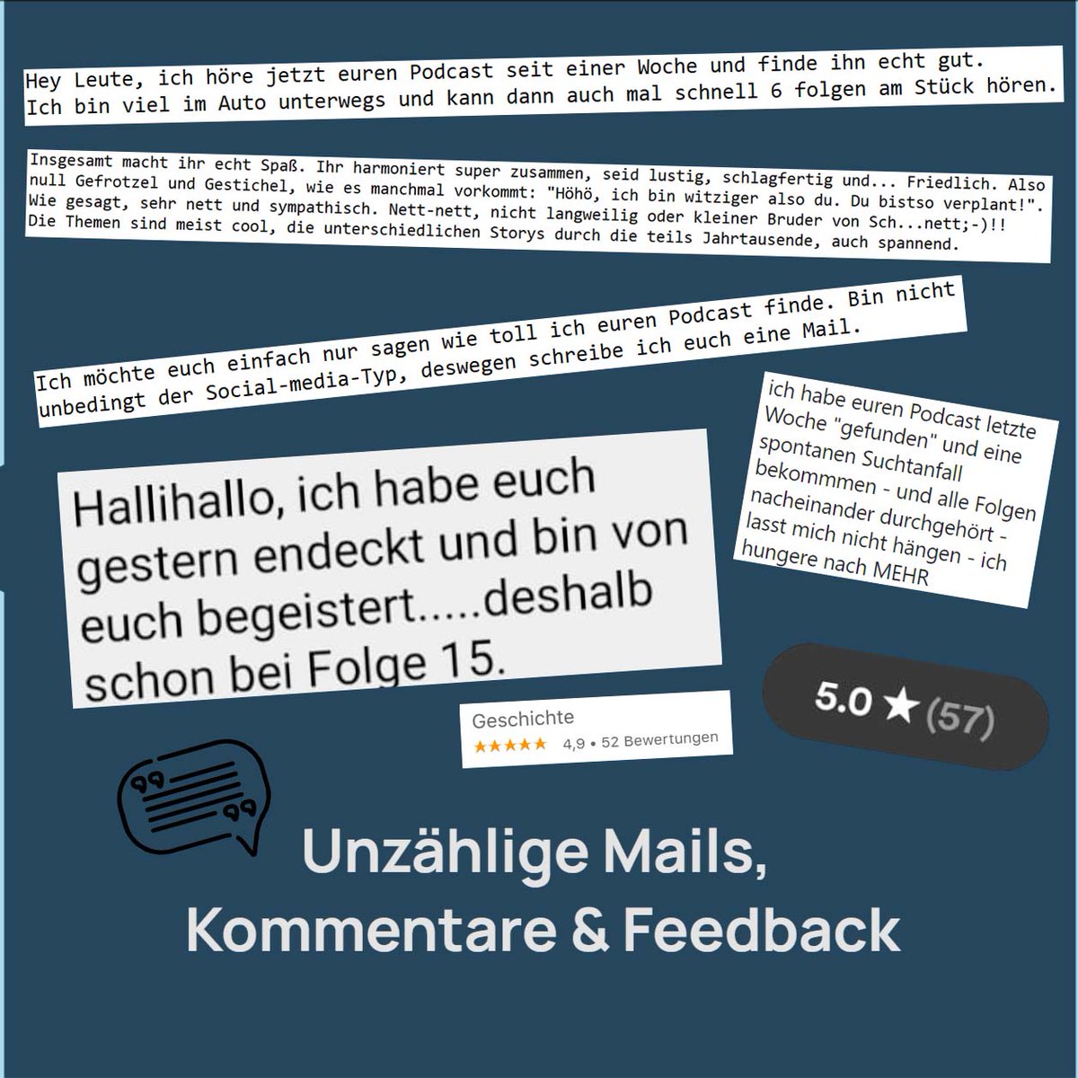 Hey ihr Lieben!
Wir möchten euch noch mal ein dickes DANKE sagen.
Hier ein kleiner Rückblick (der eigentlich für Instagram gedacht war, daher gesplittet).
Danke an alle, die uns dieses Jahr gehört und kommentiert haben! Und natürlich auch an unsere Crossover-Freunde!