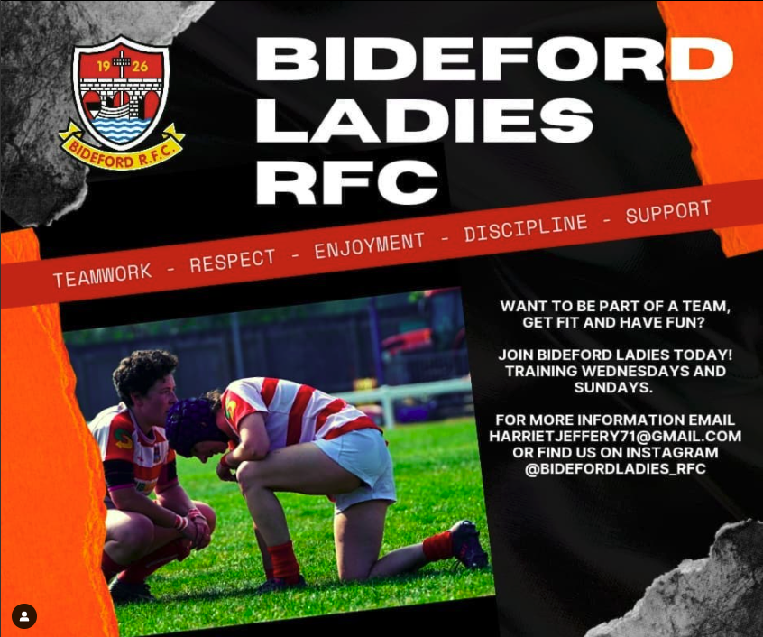 Wanting to get fit this year? Come join our team and jump in to the world of women's rugby!

📣All abilities welcome! 📣
#bidefordladiesrfc #bidefordrfc #womensrugby #rugby