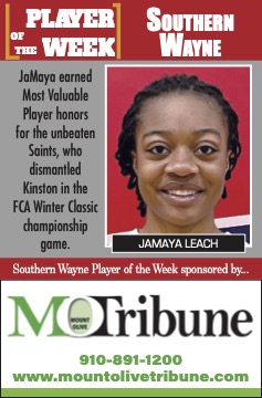 Here are our latest group of Mount Olive Tribune Athlete-of-the-Week selections <a href="/MOTribune/">Mount Olive Tribune</a> <a href="/SouthernWayneHS/">Southern Wayne HS</a> <a href="/SpringCreekABC/">SpringCreek Boosters</a> <a href="/NDHSFootball/">North Duplin FB</a> <a href="/WayneCountyPS/">Wayne County PS</a>