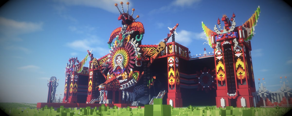 Lord_Therd's tweet photo. Recreated the Defqon.1 mainstage in 3:1 scale in #Minecraft on @AevaNetwork after 3 years of absence.

#Minecraftbuilds #Minecraft建築コミュ https://t.co/939QZK38b3