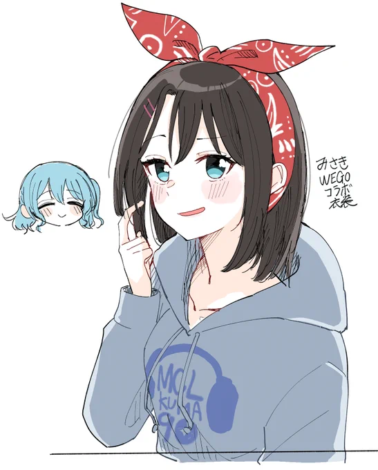 配信でリクエスト絵描きました。
バンドリからりみりんと美咲ちゃんです。 