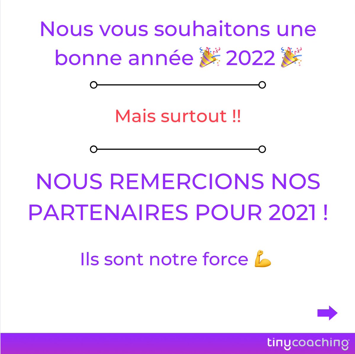 tinycoaching's tweet image. L'équipe de Tinycoaching vous souhaite à tous une bonne année et de nombreuses réussites ! 🎉 On en profite pour remercier chacun de nos partenaires 👇