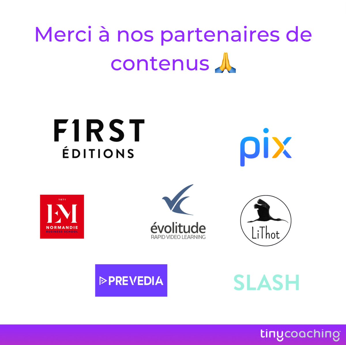 L'équipe de Tinycoaching vous souhaite à tous une bonne année et de nombreuses réussites ! 🎉 On en profite pour remercier chacun de nos partenaires 👇