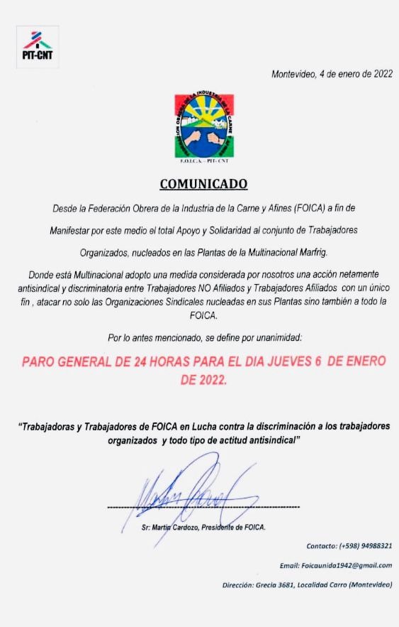 Preocupa y mucho que algunas empresas estén tomando medidas diferenciadas con las trabajadoras/es sindicalizados y los que no lo están.
Se están reiterando un día si y al otro también estás denuncias, que no acompañan la libertad y el derecho que garantiza nuestra constitución.