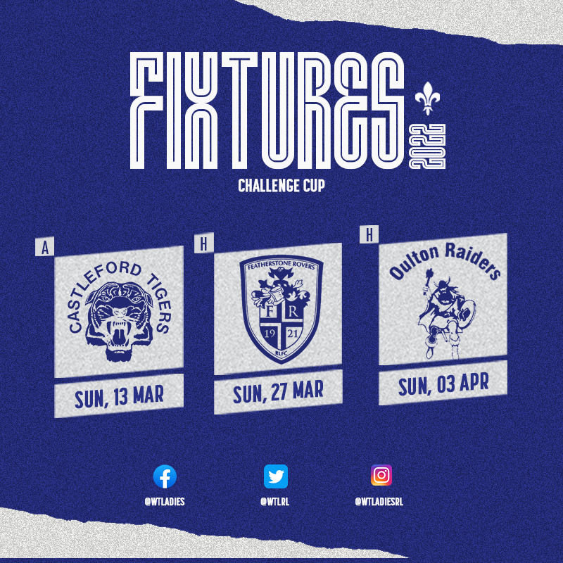 𝐅𝐢𝐫𝐬𝐭 𝟑 🔐

A derby day clash with <a href="/CTRLFCWomen/">Castleford Tigers Women</a> is on the cards after our first three <a href="/TheChallengeCup/">Betfred Challenge Cup</a> fixtures were announced last month 📅

Full fixture list 🔜