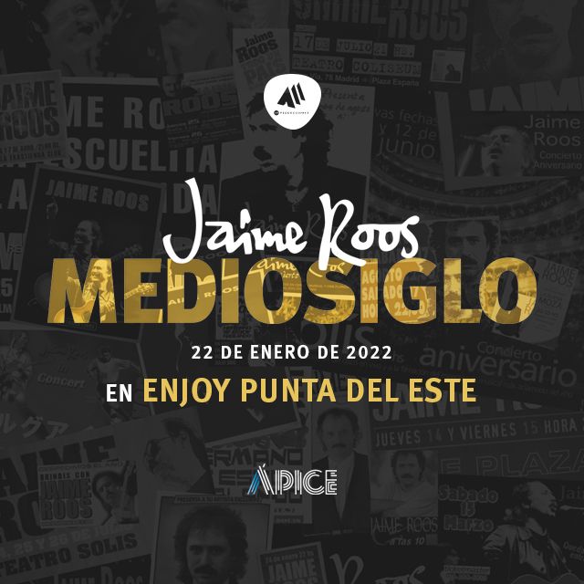 Luego de su regreso histórico a los escenarios: ¡Jaime Roos se presenta en Punta del Este con su show MEDIOSIGLO! 💫 📆 22 de enero de 2022 📍@EnjoyPuntadelEste 🎟️ Entradas a la venta en Accesoya (compra online) y @redpagos_uy de forma presencial @JaimeRoosUy