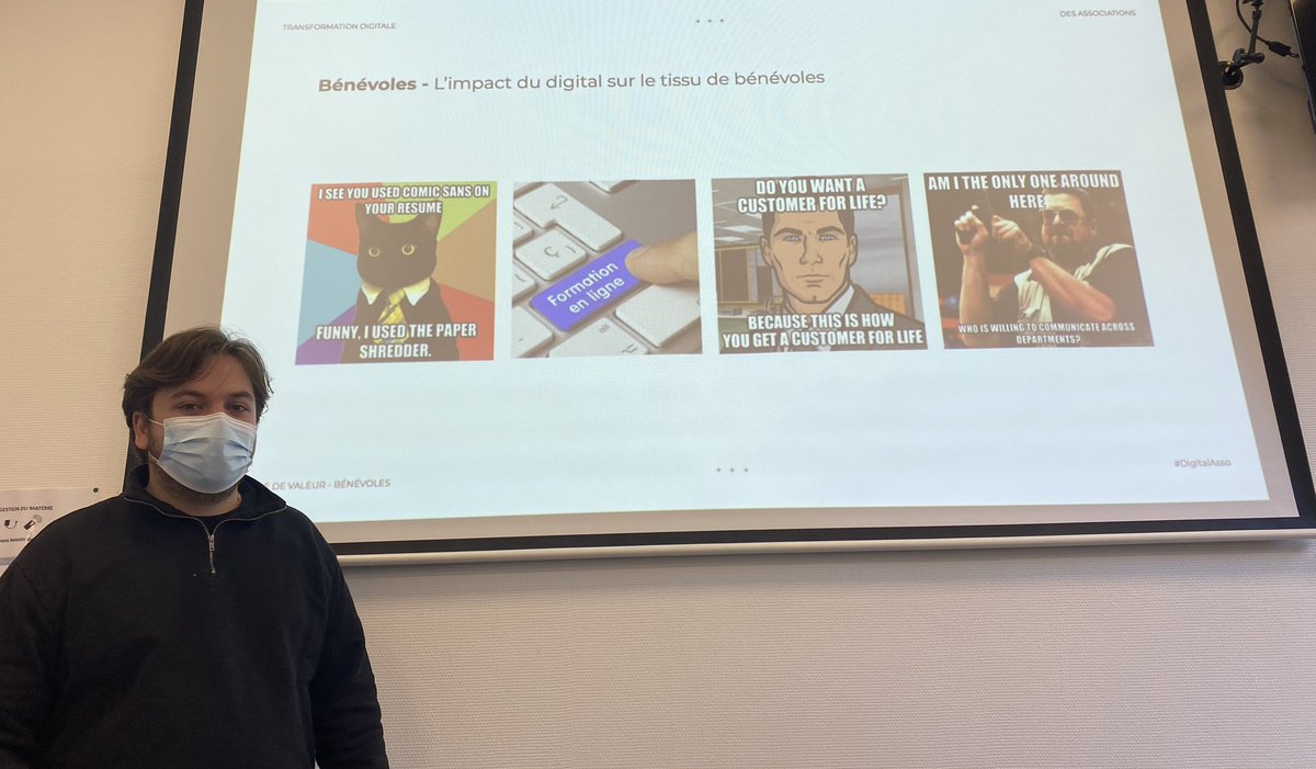 Ewendvl's tweet photo. Today 📆 avec mon équipe on a présenté notre Masterclass sur les associations dans le cadre de notre @MBADMB ! Un grand merci à mes coéquipiers 🥰 @PaulineLecalvez @LaetitiaDeJvgny @MarieLottier @Nunesnicolas1 @HombergGregoire #DigitalTransformation @VincentMontet @wtaranoff https://t.co/GRREDxaec4