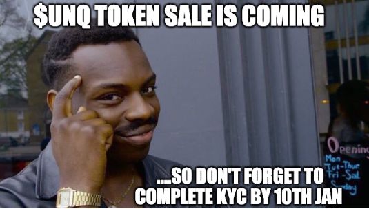 Unique_NFTchain's tweet photo. Don’t be late people! This public sale is about to 🚀🚀🚀🚀  $UNQ https://t.co/P9qn8XCzHJ