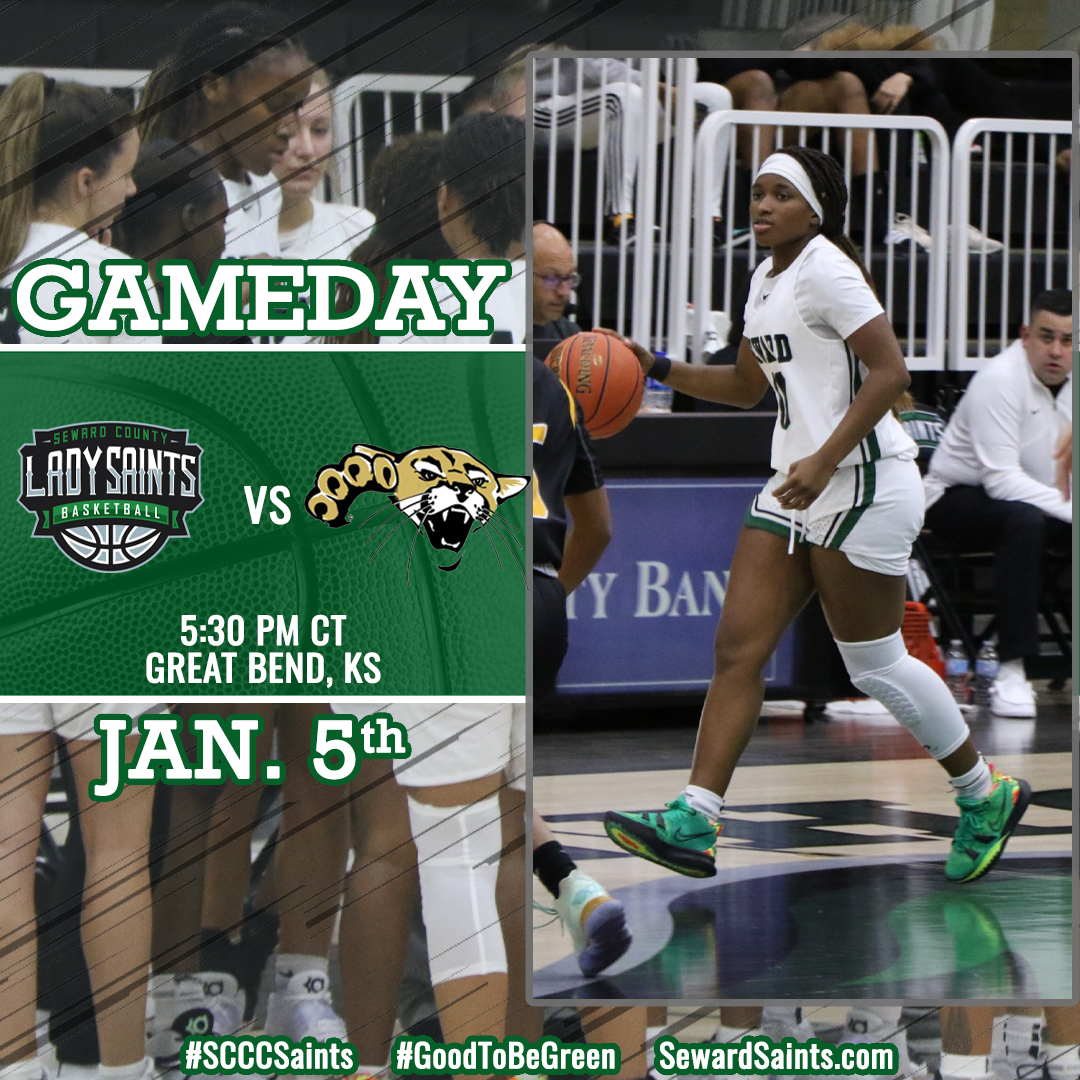 SewardSaints's tweet photo. GAMEDAY!
The Lady Saints will continue conference play today at Barton Community College with tip-off at 5:30 PM CT. This will be a pay-per-view game and will be a $5 charge. #SCCCSaints #GoodtoBeGreen https://t.co/JlpugzcMS8