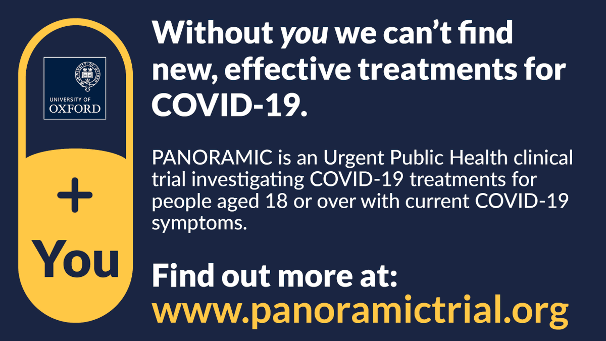 SurgeryWalk's tweet photo. We’re reaching out to ask you to consider supporting this high-profile COVID -19 study.  
For more information please look at the PANORAMIC trial website: PANORAMIC (https://t.co/GDylO2lDip)
Thank you for your help https://t.co/TPXGgBbK4c