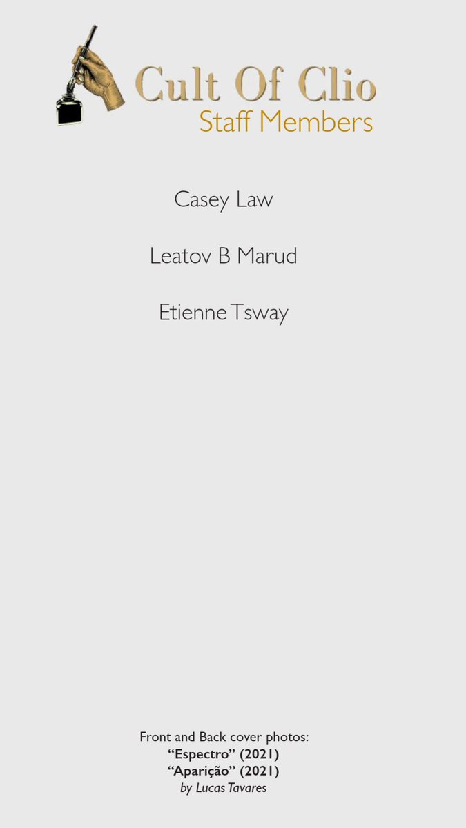 Hey guys! Check this out! My work was selected to the cover and back of the first edition of <a href="/CultofClio/">Cult Of Clio - !SUBS CLOSED!</a>! Im super happy about it! And I hope you could prestige such an wonderful job and read the magazine 🥰
(Lucas Tavares is my real name hahaha)