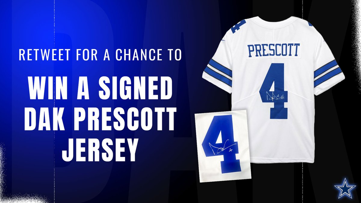 Retweet for your chance to win a signed @dak jersey & help our QB earn $25,000 for charity! #WPMOYChallenge + Prescott #WPMOYChallenge + Prescott #WPMOYChallenge + Prescott #WPMOYChallenge + Prescott Official rules 👉bit.ly/3qN7VDn
