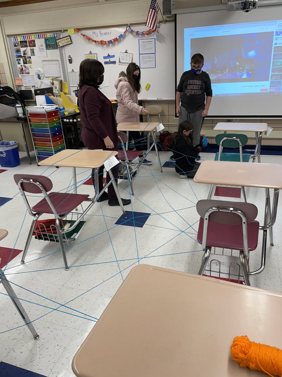 Coming back from break is hard, nothing like a little web team-building challenge to get everyone moving and strategizing. #teambuilding #webchallenge #6thgradeELA #CTB
