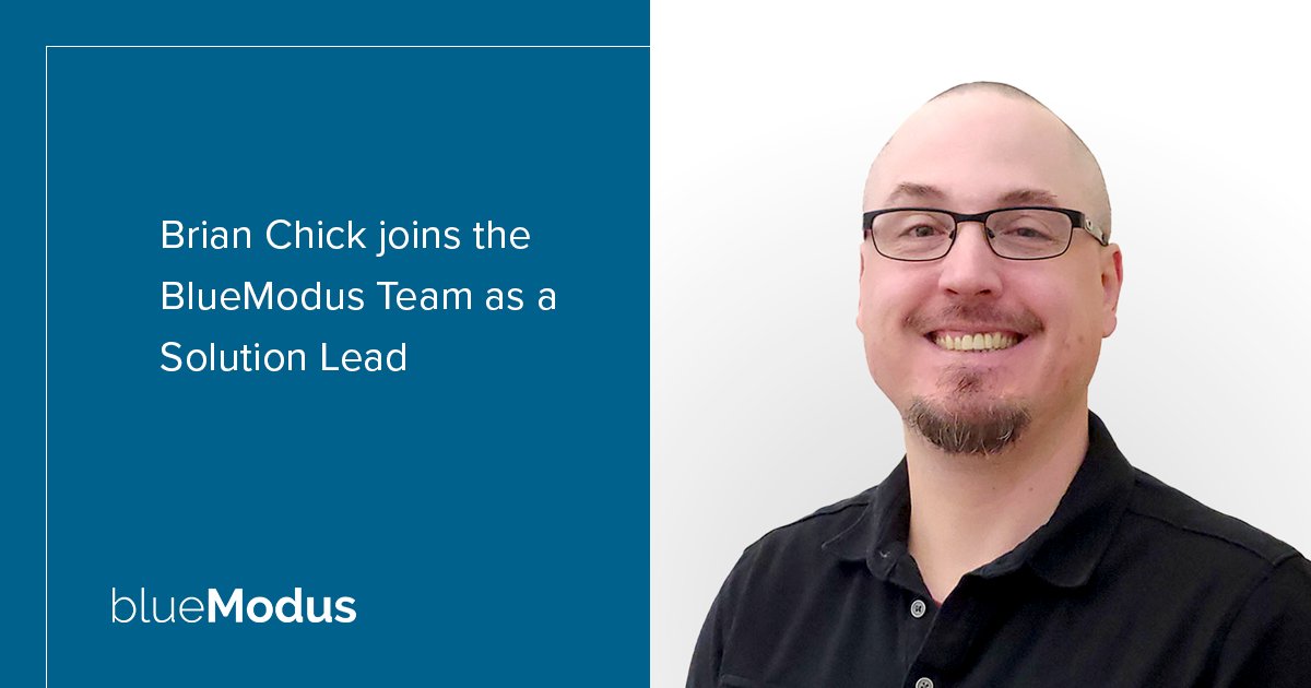 Please join us in welcoming Brian Chick. He joined BlueModus this week as a Solution Lead and is based in Denver, Colorado. #bluemodusproud  bluemod.us/y2q