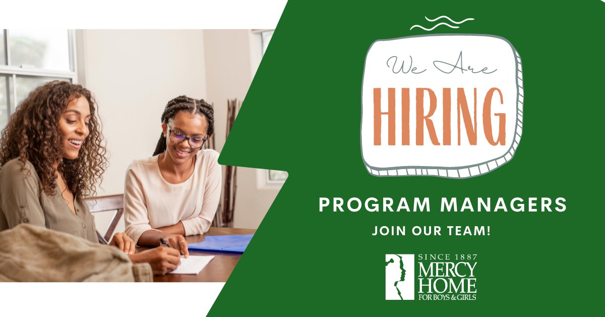 MercyHome's tweet photo. Mercy Home is hiring program managers! If you are interested and have experience managing a therapeutic milieu in a residential treatment setting, we want to talk to you. Find out more about the position, and apply today! https://t.co/tGylTN3V4O #werehiring #mercyhome #chicago https://t.co/y70XzUKZVE