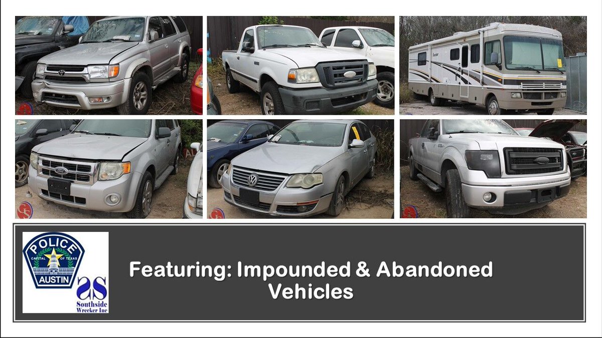 txauction's tweet photo. Impounded and Abandoned Vehicles Online Auction
Southside Wrecker &amp; Austin Police Department
Closes this morning starting at 10:00 AM!
View lots: https://t.co/OwJMoOjMbu https://t.co/rXYLdrLAZj