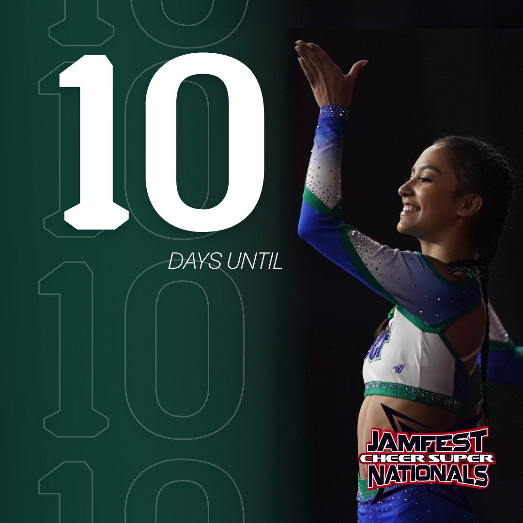 JAMfestEvents's tweet photo. 🎶 It's the final COUNTDOWN... 🎶 Only 🔟 days until teams leave it all on the floor in Indianapolis at #JAMfestCSN22. 🎉 https://t.co/n6jq1StZpO