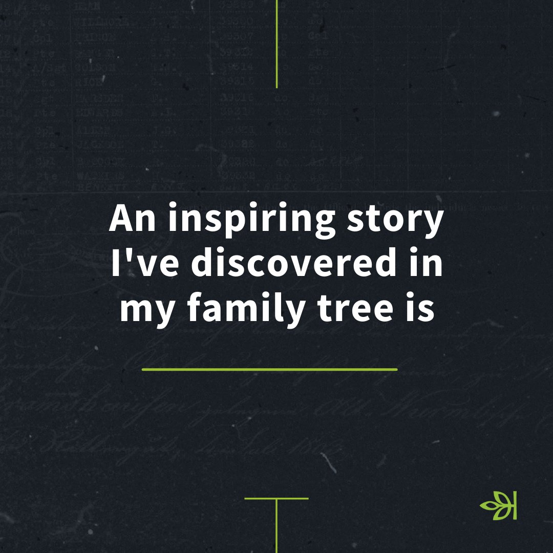 Hey there #AncestryHour! Have you found any inspirational stories from the past while researching your ancestors? Share them in the replies!