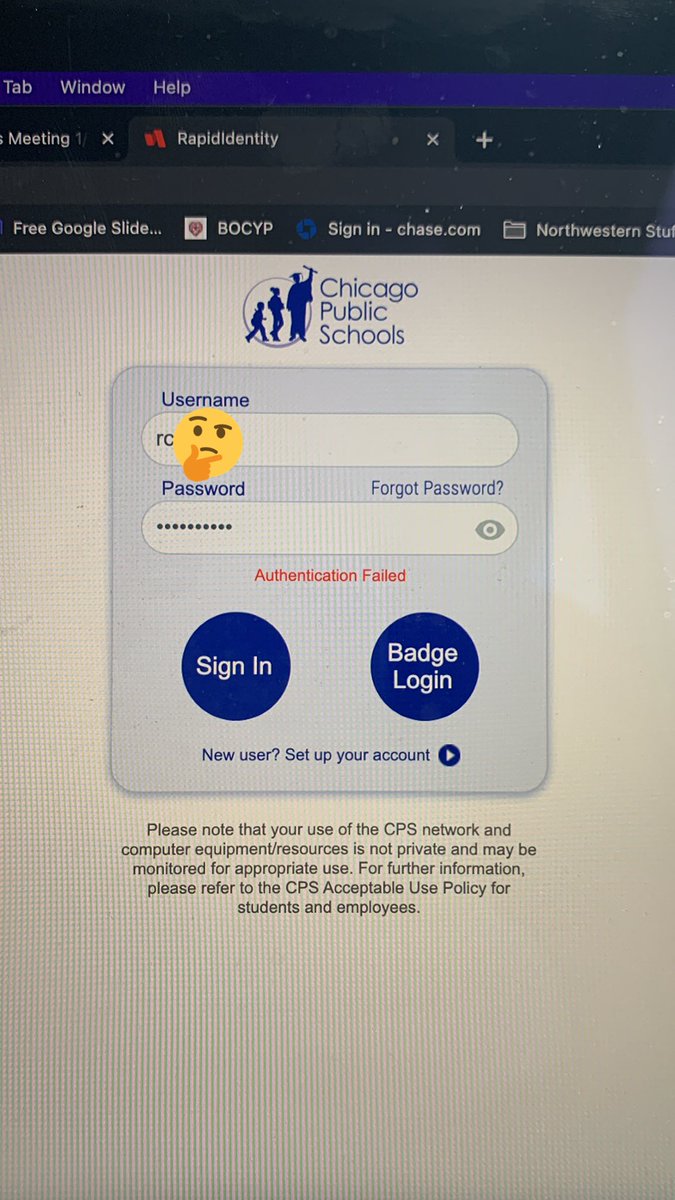 rcolesclass's tweet photo. multiple sign in attempts and yet no avail… @ChicagoMayor why won’t you let me teach my students? https://t.co/8zbaN2JaL2