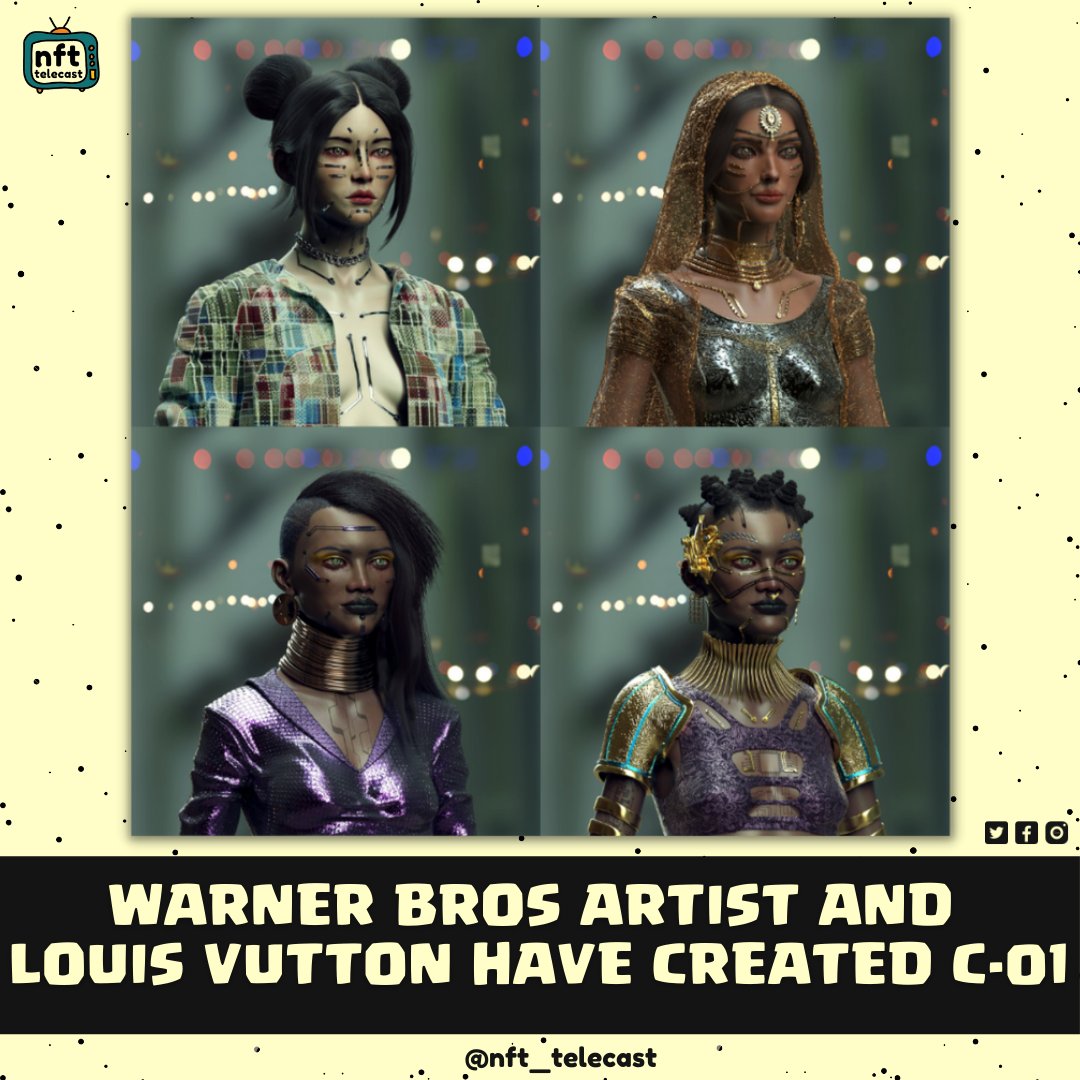 nft telecast (@nft_telecast) on Twitter photo WARNER BROS artist <a href="/Soren_ZaragozaV/">Gilberto Soren Zaragoza</a> and LOUIS VUTTON have created an NFT collection @C_01_Project that will drop on 13th January. WARNER BROS artist <a href="/Soren_ZaragozaV/">Gilberto Soren Zaragoza</a> and LOUIS VUTTON have created an NFT collection @C_01_Project that will drop on 13th January.