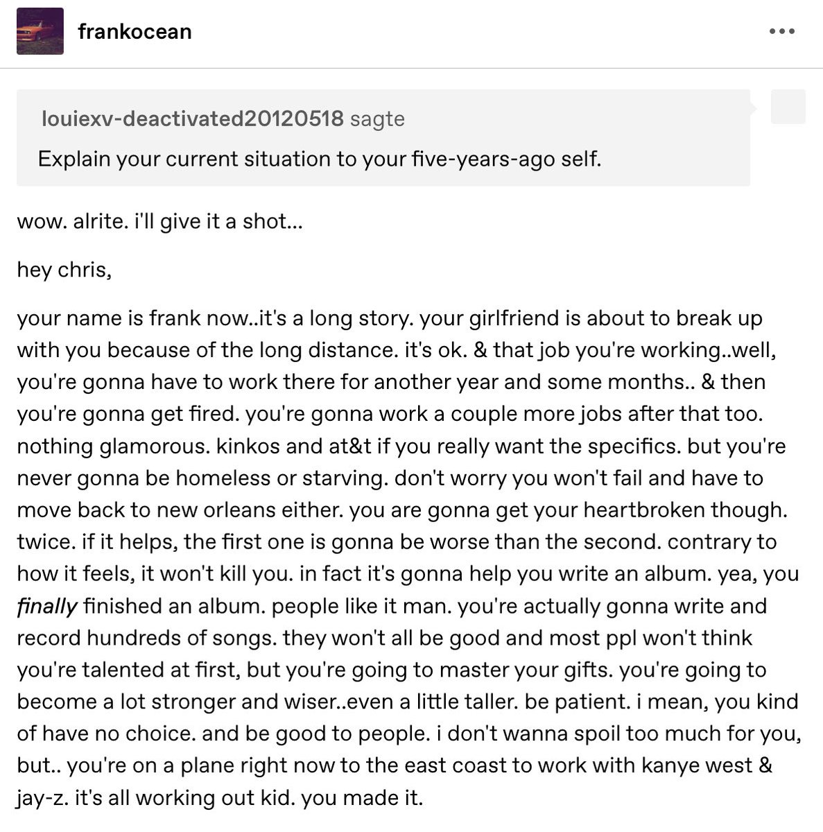 frank ocean’s letter to his younger self