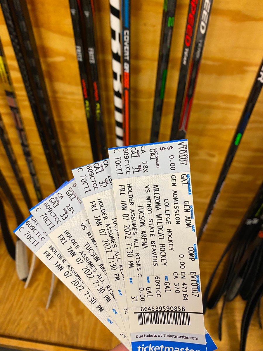 UAWildcatHockey's tweet photo. Who is ready for some hockey!! We are given 4 tickets away to our game this Friday at 7:30 vs. Minot State! All you have to do is retweet this tweet and get some FREE tickets! #BearDown @whatsuptucson @VisitTucsonAZ @totallytucson https://t.co/UvhNzXT4pm