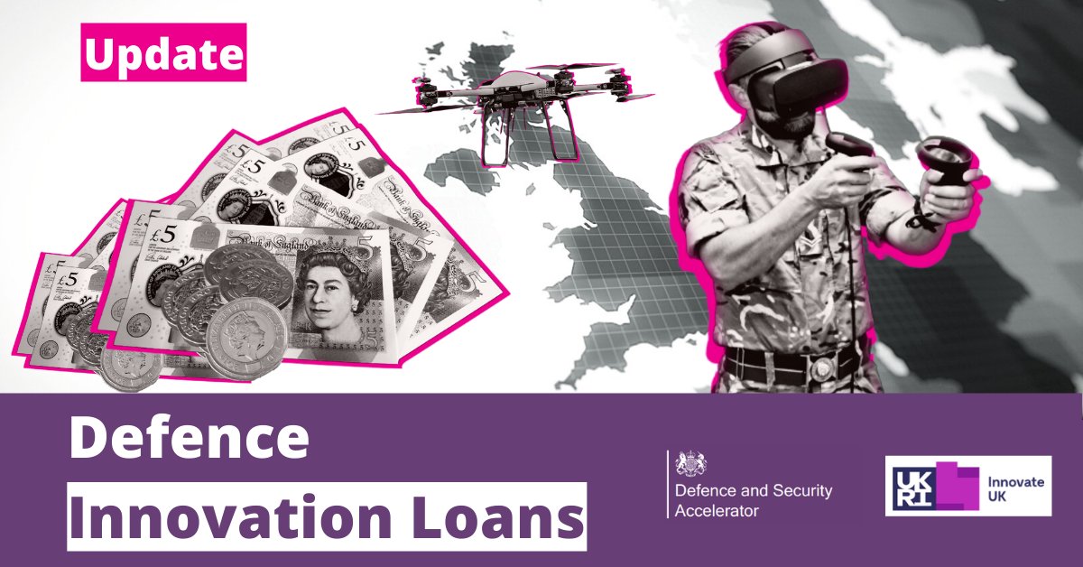 DASAccelerator's tweet image. 💸 We&apos;ve made applying for Defence Innovation Loans even easier! They are now continuously open and no longer tied to cycles. You can apply at any time and expect an initial outcome response in 7 weeks ⏰Learn more bit.ly/3qThD6X
@innovateuk