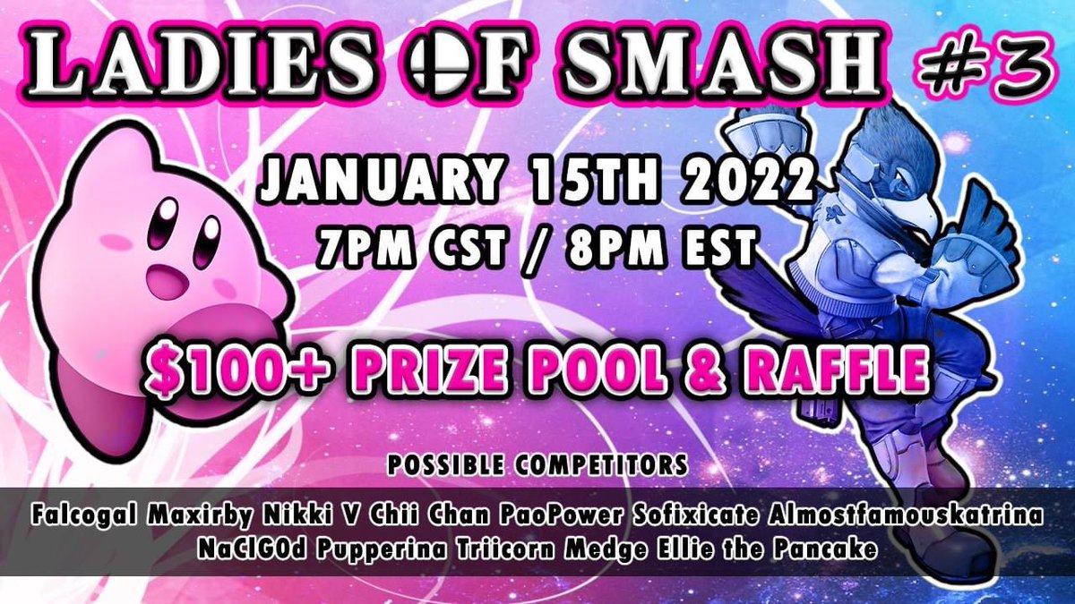 RendragonGaming's tweet photo. Calling all ladies that play Smash Bros!!! Get at me if you are interested in participating in the 3rd installment of this fantastic tournament! https://t.co/JfG87RXVTO