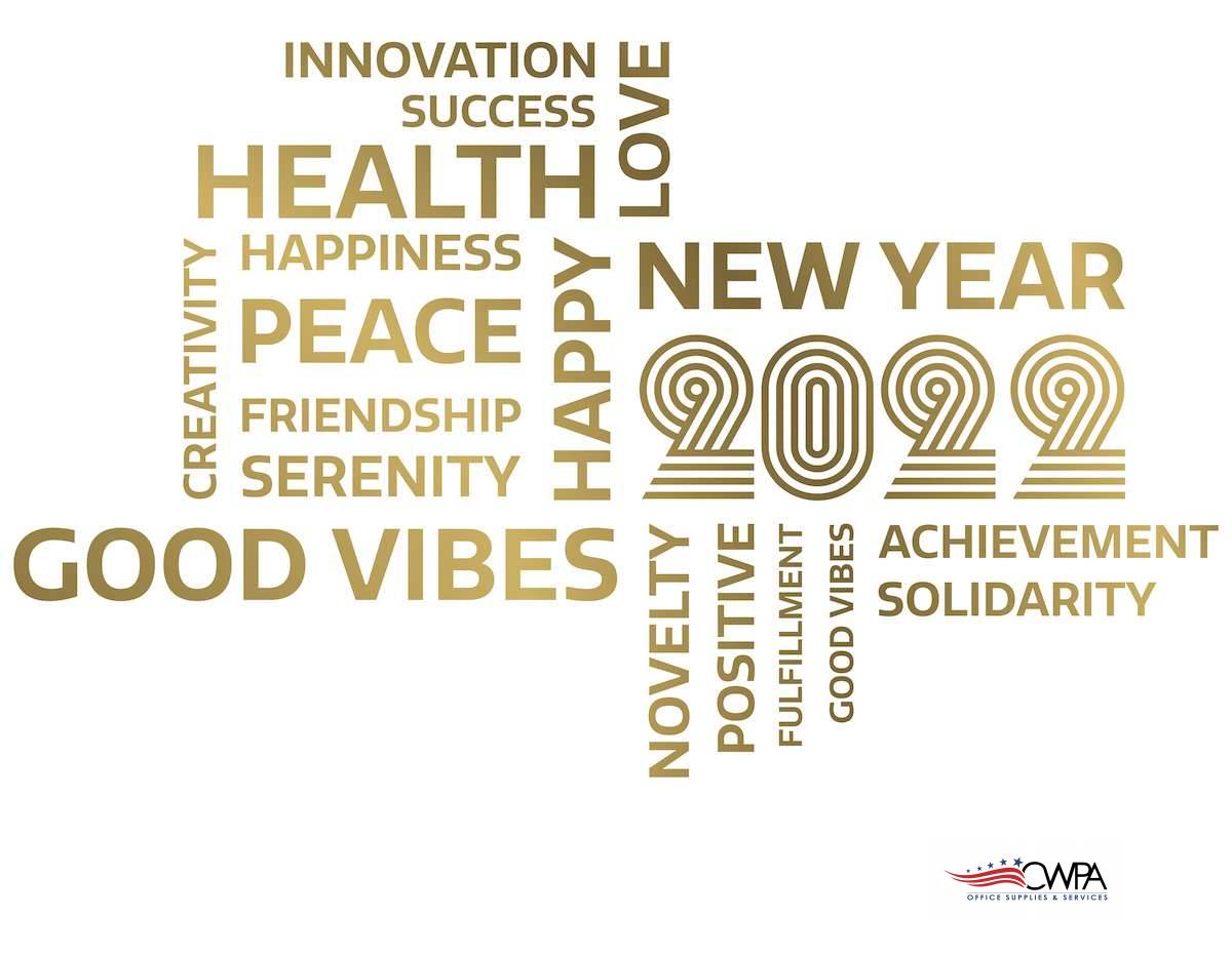 MichelleKalkhof's tweet photo. New Year's is the perfect time to say "thank you" for your business in 2021. The team at CWPA Office Supplies &amp; Services wishes you and yours health, happiness, peace and success in 2022. Happy New Year! https://t.co/ZEG1D8jrrj