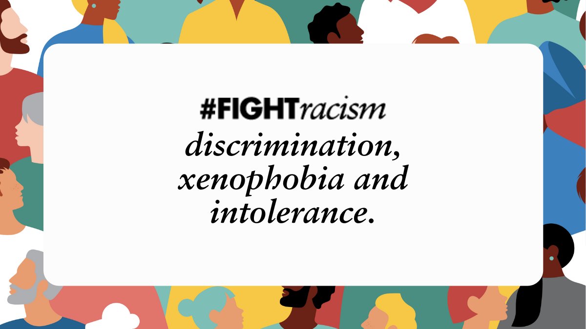UN's tweet photo. Ending racism, discrimination, xenophobia and intolerance is our shared responsibility.

Every one of us can act to end hatred. 

Here's how you can take action to #FightRacism: https://t.co/PWxqEMS8La https://t.co/lyrOaroVbu
