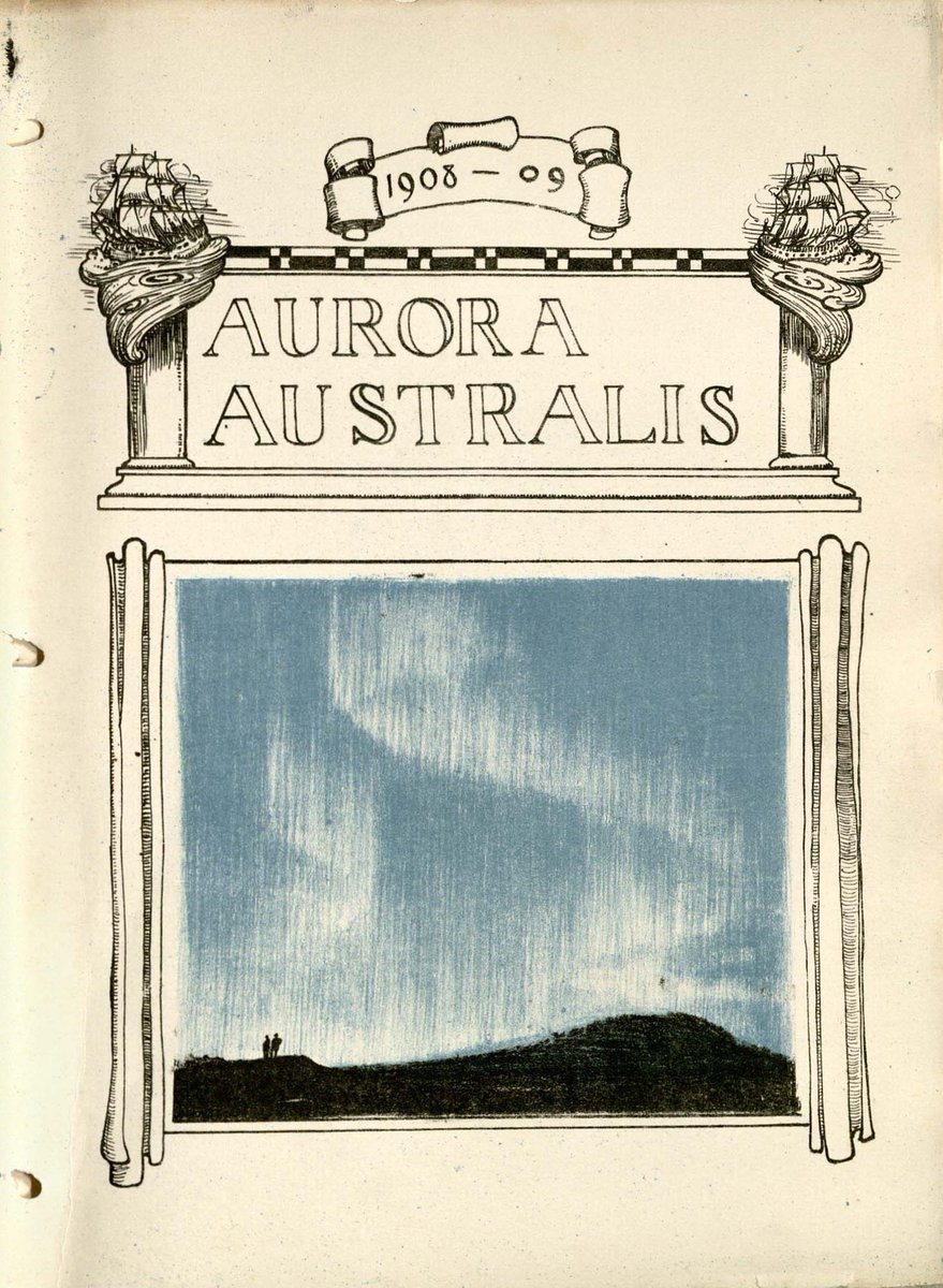 We have been enjoying seeing all the #ErnestShackleton Tweets today on the 100th anniversary of his death at South Georgia. 
We are very lucky to be one of few that have a copy of the Aurora Australis in our collection. Written and produced during the Nimrod expedition.