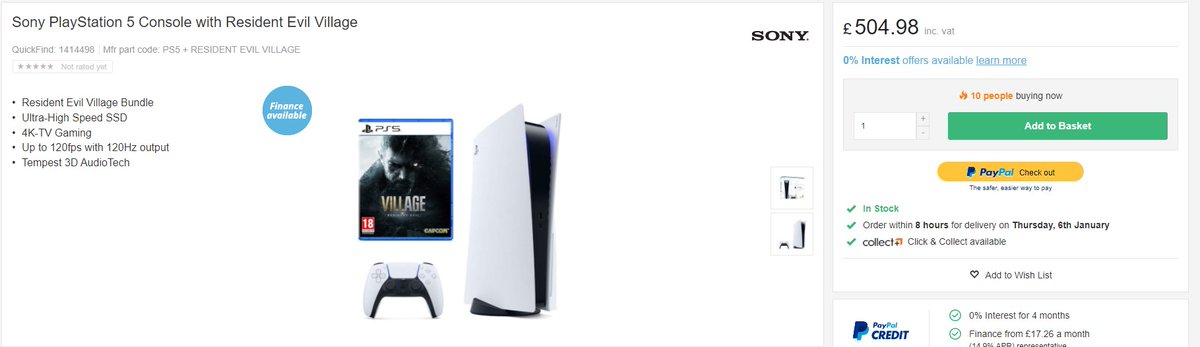 StockInformer's tweet photo. 🚨 PS5 - NOW IN STOCK at eBuyer 🚨
🔥 Sony PlayStation 5 Console with Resident Evil Village 🔥
Disk➡️ https://t.co/Wr5glPTfIg
#PS5 #PS5Restock #PS5Stock #ps5ukstock #ps5uk #PS5digital #PS5Disk #ad https://t.co/dCPbJUu1Ta