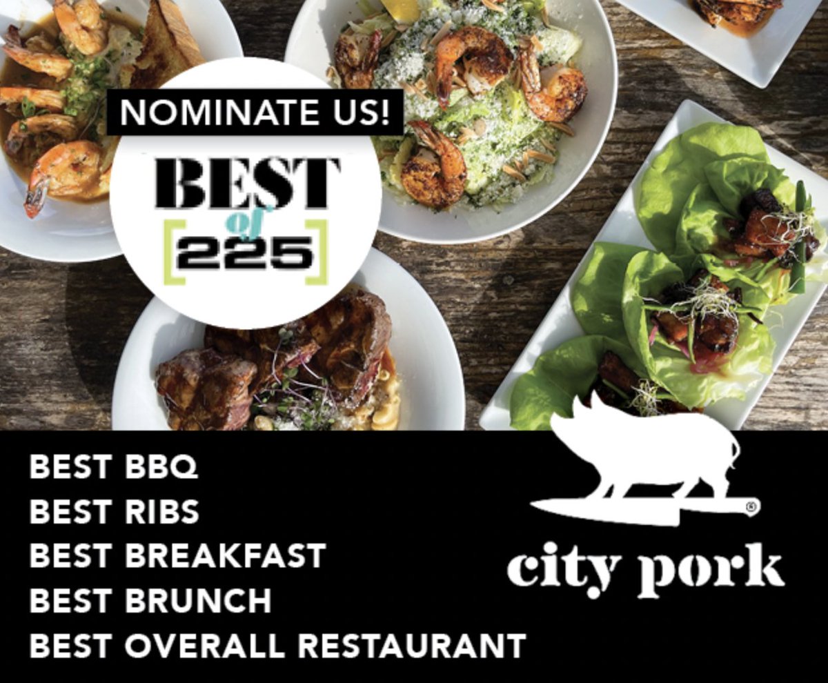 It’s that time to nominate City Pork Brassiere and Bar in <a href="/225batonrouge/">225 Magazine</a> Best of 225!
Head over to submit your nominations here: 225batonrouge.com/bestof225