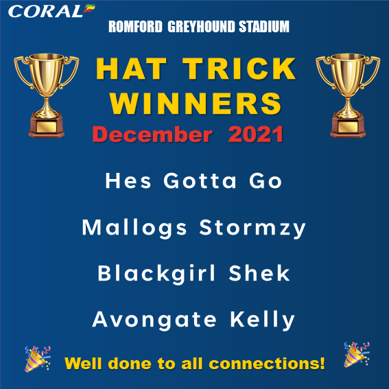 RomfordDogs's tweet photo. 🏆 HAT TRICK WINNERS DECEMBER 2021 🏆 https://t.co/yo6D37CtEf